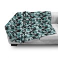 thumbnail image 3 of Geometric Soft Flannel Fleece Throw Blanket, Different Ornamental Triangles Pattern Dotted Scale Chevron, Cozy Plush for Indoor and Outdoor Use, 60" x 80", Seafoam Grey, by Ambesonne, 3 of 6