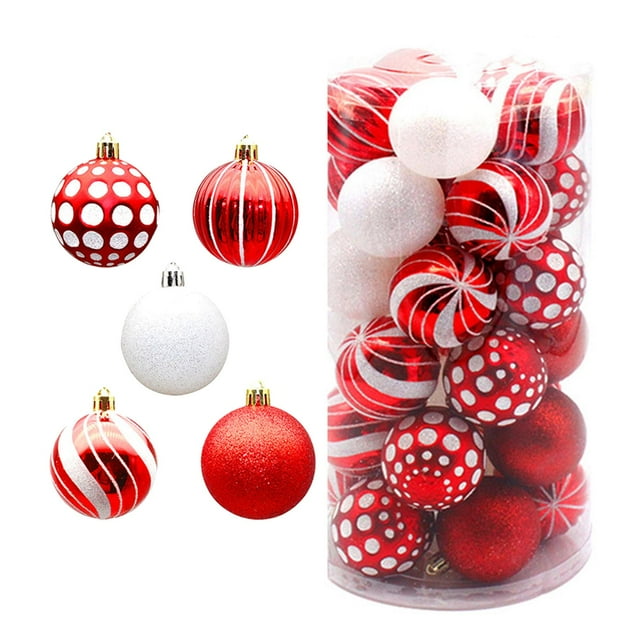 Bolas de Navidad colgantes para decoración de Halloween, festivales al aire libre 30 piezas rojo