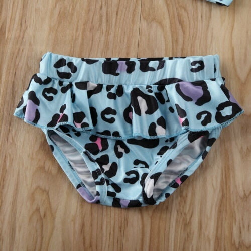 girls leopard print swimming costume