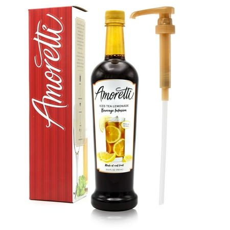 Amoretti – Iced Tea Lemonade Beverage Infusion 94 Servings Per Bottle (750 ml) – Drink Mix & Water Enhancer with Pump for Flavoring Cocktails Waters Teas and other Beverages Preservative Free Amoretti – Iced Tea Lemonade Beverage Infusion 94 Servings Per Bottle (750 ml) – Drink Mix & Water Enhancer with Pump for Flavoring Cocktails Waters Teas and other Beverages Preservative Free