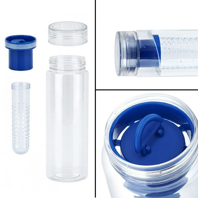 4 New 20 oz. Fruit Infuser Tumblers With Lids And Straws 2 Green/2 Blue