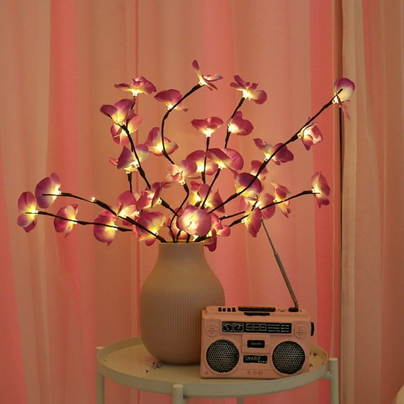 Fake Plants Clearance! 2Pcs Creative Led Simulation Phalaenopsis Branch Light Home Indoor Scene Christmas Holiday Decoration Light Branch Light String - Pink 2Pcs Tree Branch Lights Big Sale!