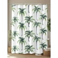 thumbnail image 4 of Palm Tree Shower Curtain, Summer Tropical Tree Waterproof Shower Curtain Set with 12 Hooks Lightweight Washable Fabric Shower Curtains for Bathroom 60x72 Inches, 4 of 6