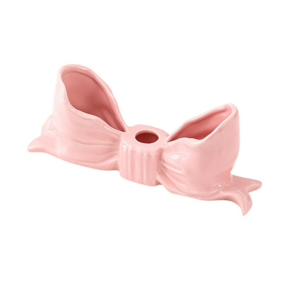 HOMYL Bowknot Candle Holder Candlestick Holder Modern Birthday Gifts Atmosphere Candle Pink
