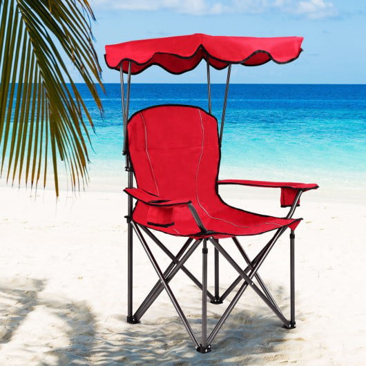 17 Inches High Seat Big Tycoon Aluminum Beach Chair with Canopy 