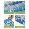 thumbnail image 4 of Blue Coastal Beach Bar Stool Covers Set of 4, Nautical Starfish Coral Vintage Wooden Stretch Bar Chair Covers with Backs, Removable Pub Counter Height Chair Cover for Kitchen Dining Room Cafe, 4 of 7