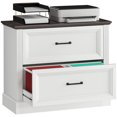 thumbnail image 1 of HOMCOM Lateral File Cabinet with 2 Drawers, Farmhouse Filing Cabinet, White, 1 of 10