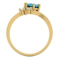 thumbnail image 4 of Clara Pucci 14K Yellow Gold 0.87ct Turquoise Three-Stone Ring for Women, 4 of 8