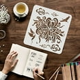 thumbnail image 3 of Chrysanthemum Stencil 11.8x11.8inch Oriental Mums Stencil Asial Chrysanthemum Reusable Chinese Flower Stencil for Painting on Wood Paper Fabric Floor and Wall, 3 of 9