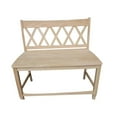 thumbnail image 4 of Armless Double X-Back Natural Solid Wood Bench with a Seat Height of 24", 4 of 9