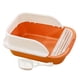 thumbnail image 4 of Caja de arena para gatos con pala de lados altos Fácil de limpiar con borde Caja de arena para gatos con marco Bandeja de arena para gatos Cajas de , naranja, medio Naranja Medio Sunnimix bandeja de arena para gatos, 4 of 8