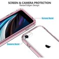 thumbnail image 4 of for iPhone SE 2020 Case, iPhone 7/8 Clear Case with Screen Protector Hard PC & Soft Silicone TPU Full Body Protection Heavy-Duty Shockproof Durable Case for iPhone SE 2020 4.7 inch,Rose Gold, 4 of 7