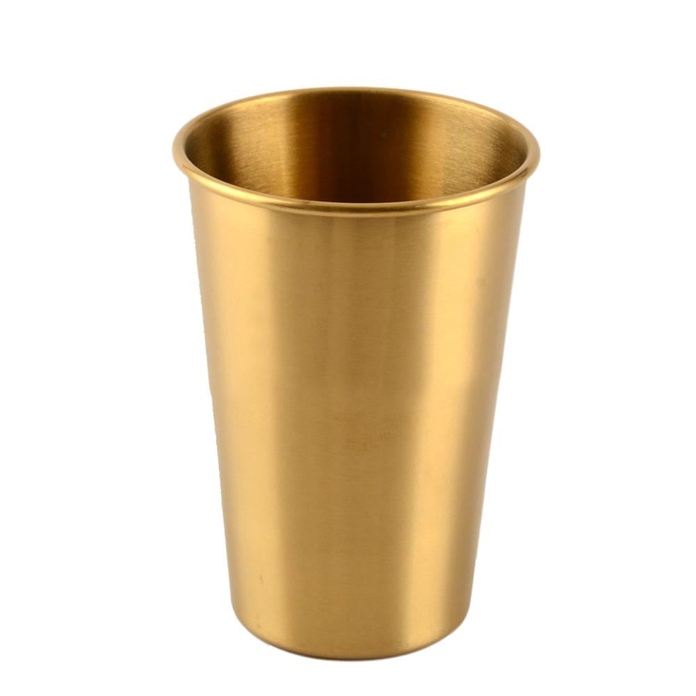 500mL Gold Stainless Steel Single Layer Cold Drink Beer Cup Water Wine Cup