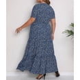 thumbnail image 2 of Plus Size Maxi Dresses for Women Summer Casual Boho Ditsy Floral Print Layered Flared Long Dress, 2 of 6