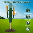thumbnail image 2 of Fence Post Driver 37LB T Post Driver with Handle Green Heavy Duty Hand Post Pounder with Handle for U Fence Post Wooden Post, 2 of 7