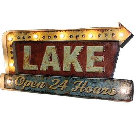 Juice Bar Led Sign - Rivers Edge Lake LED Metal Bar Sign