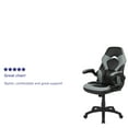 thumbnail image 6 of Emma + Oliver Gaming Racing PC Chair with Flip-up Arms, Gray/Black LeatherSoft, 6 of 16