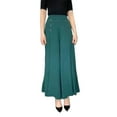 thumbnail image 4 of Aoanydony Womens Wide Leg Pants Casual Work Pants Straight Trousers Long Palazzo Pants Green 2XL, 4 of 6