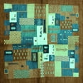 thumbnail image 1 of Ahgly Company Machine Washable Indoor Square Abstract Turquoise Blue Contemporary Area Rugs, 6' Square, 1 of 4