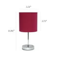 thumbnail image 3 of Simple Designs 11.81" 2-Pack Basic Chrome Mini Table Lamp Set with Fabric Shades, Wine Red, 3 of 9