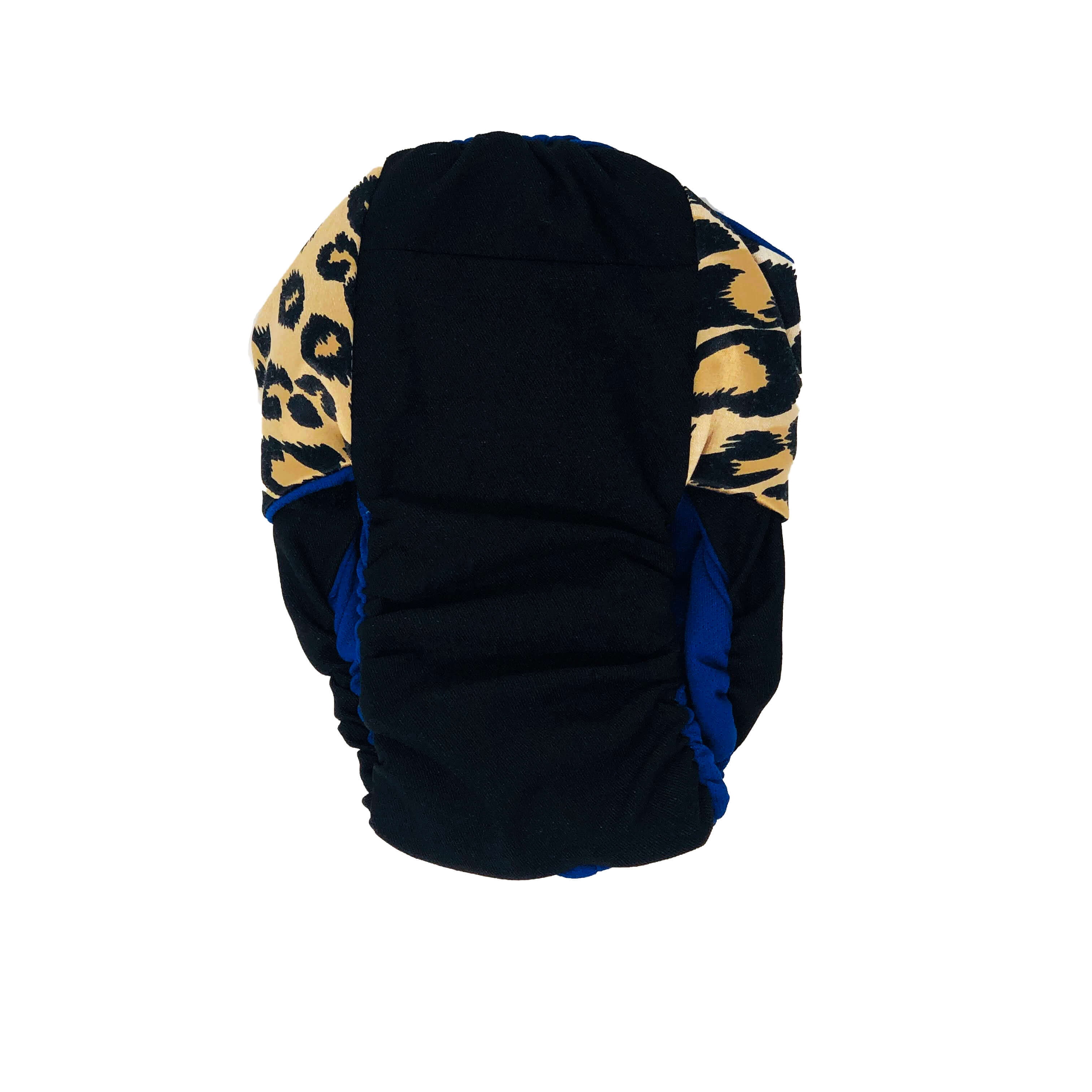 Barkertime Cheetah on Black Waterproof Premium Dog Diaper - Made in USA