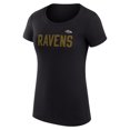 thumbnail image 2 of Women's G-III 4Her by Carl Banks Black Baltimore Ravens Dot Print Lightweight Fitted T-Shirt, 2 of 3