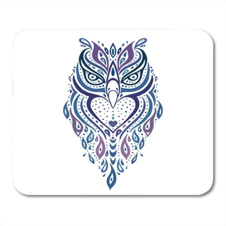 Owl And Mouse LADDKE Owl Tribal Pattern Ethnic Tattoo Aztec Swirly Mousepad Mouse Pad Mouse Mat 9x10 inch ()