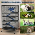 thumbnail image 4 of ChaoLink GarveeHome 59in H Small Animal Cage, 6-Tier Critter Nation Cage with Ramps, Platforms, and Tray, Rolling Lagre Metal Ferret Cage for Chinchilla, Cat, Hamster, Guinea Pig, Rabbit, Blackblack, 4 of 8