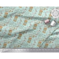 thumbnail image 3 of Soimoi Green Viscose Chiffon Fabric Text & Peanut Butter Food Decor Fabric Printed Yard 42 Inch Wide, 3 of 3