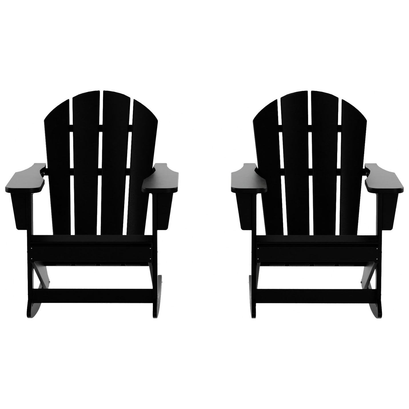 Polytrends  Laguna Hdpe All Weather Outdoor Patio Rocking Chair (Set of 2) Black