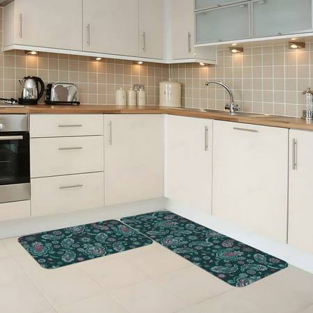 

Kitchen Mats for Floor 2 Piece - Vintage Floral Print Anti Fatigue Mats for Kitchen Floor Kitchen Rugs Non Slip Washable Mat for Home Kitchen Decor