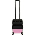 thumbnail image 6 of HIKER Makeup Rolling Case HK6501 2 in 1 Hair Stylist Organizer, 3 Slide and 1 Removable Tray, 4 Wheel Spinner, Locking with Mirror, Pink Krystal, 6 of 6