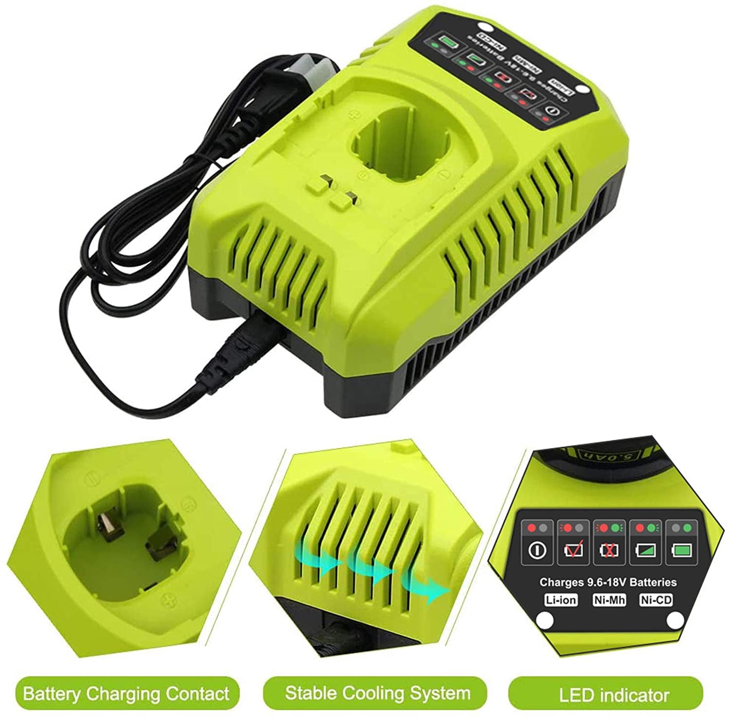 Ohyes Bat 18V Power Tool Battery, for Ryobi ONE+