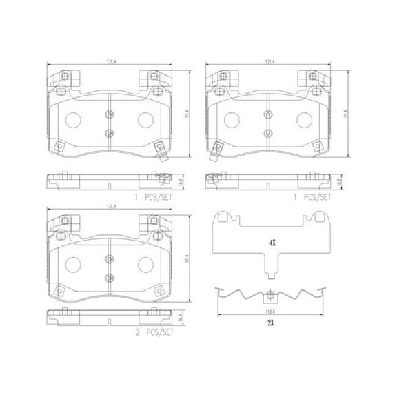 Brembo P30113N Front NAO Brake Pad for 2018-2021 Genesis G70