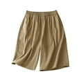 thumbnail image 2 of uublik Shorts for Women Plus Size Loose Super Soft Lounge Shorts Khaki, 2 of 5