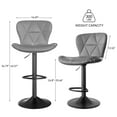 thumbnail image 3 of Hawsaiy Modern Bar Stools Set of 4, Adjustable Faux Leather Upholstered Swivel Bar Stools, Counter Height Bar Chairs with Back for Kitchen Island, Smoke Gray, 3 of 10
