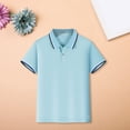 thumbnail image 2 of KAUOD Boys School 𝗨niform Polo Shirts Short Sleeve Striped Lapel Collar Tops Summer Preppy Trendy Casual Pullover Shirt, 2 of 9