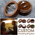 thumbnail image 2 of Round Wedding Box Custom Wooden Engagement Double Slots Bearer H Sale, 2 of 8