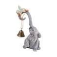 thumbnail image 4 of Estatua de elefante, figura de animal, adorno para dormitorio, escritorio, sala de estar, boda, resina Con campana 8x19cm, 4 of 9
