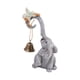 thumbnail image 4 of Estatua de elefante, figura de animal, adorno para dormitorio, escritorio, sala de estar, boda, resina Con campana 8x19cm, 4 of 9