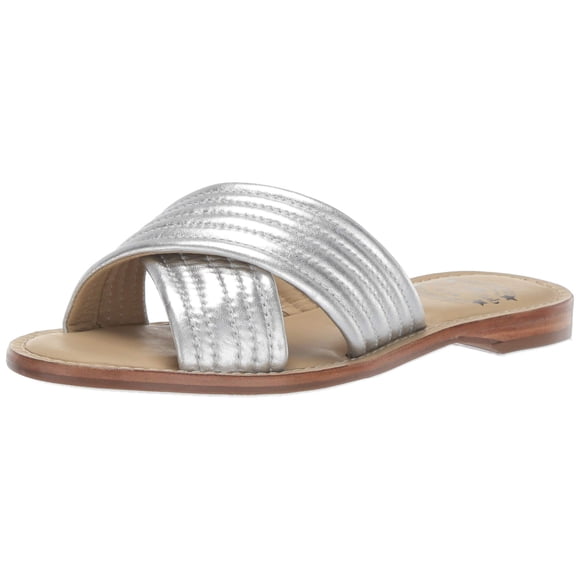 Driver Club USA Womens Leather Made in Brazil Santa Monica Sandal Loafer Flat, Silver Nappa, 10.5