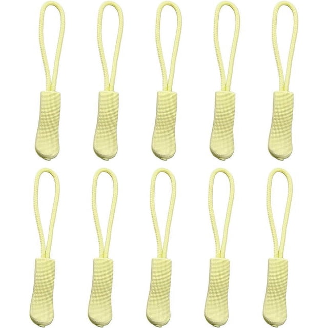 Nvzi 10 tiradores de cremallera de repuesto de color beige, extensores de cordón para mochilas, chaquetas, equipaje, carteras y bolsos