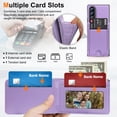 thumbnail image 3 of Dteck Wallet for Samsung Galaxy Z Fold 3 Case with Built-in Glass Screen Protector, Soft PU Leather Card Holder Flip Kickstand Protective Case for Z Fold 3 5G,Purple, 3 of 7