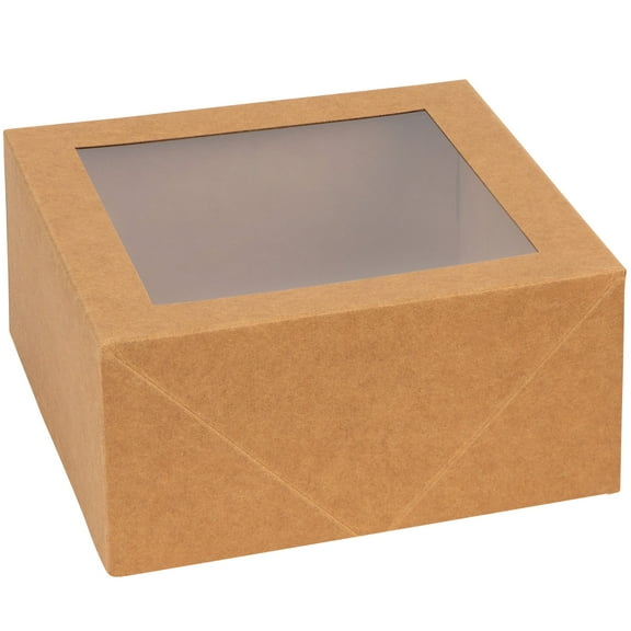 Premium Square Bakery Boxes 16 Pack Kraft 6X6X3"