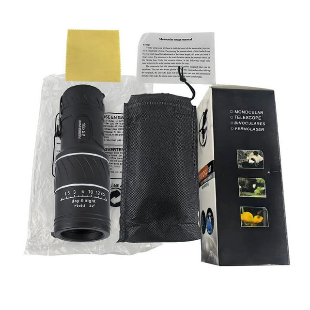 TIELUTT Focus Monocular Telescope Double High Binoculars High Powe Auto Focus Binoculars Compact Small Binoculars Binoculars Auto Focus for Adults 12x42 Binoculars for Adults with Phone Adapter - 18mm