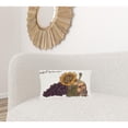 thumbnail image 2 of 12" X 20" Cream Yellow Green And Purple Autumn Sunflower Pillow, 2 of 5