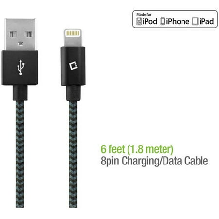 Cellet 6′ Heavy-Duty Braided Lightning 8-Pin to USB Charging Data Sync Cable for Apple iPad Pro, iPad mini 4/2, iPad Air 1/2, iPhone 6s Plus/6s/6 Plus/6/5s/5c/5, iPod touch, iPod nano Cellet 6′ Heavy-Duty Braided Lightning 8-Pin to USB Charging Data Sync Cable for Apple iPad Pro, iPad mini 4/2, iPad Air 1/2, iPhone 6s Plus/6s/6 Plus/6/5s/5c/5, iPod touch, iPod nano
