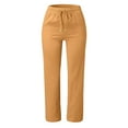 thumbnail image 2 of Fimkaul Plus Size Maternity Pants Tall Women'S Casual Pants Solid Cotton And Pants With Pocket Long Pants Orange 3XL, 2 of 5