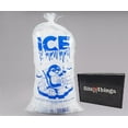 thumbnail image 2 of Bits N Things 20 lb. Clear Wicketed Plastic Ice Bags with Ice Print - 250/Case, 2 of 5