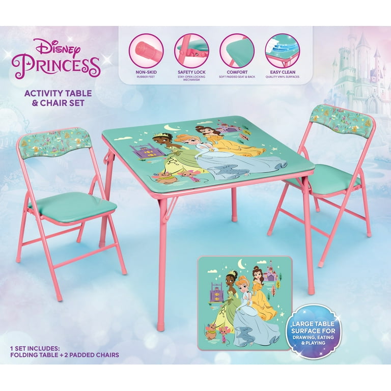 Disney Princess Child 3-Piece Table and Chairs Set, Pink